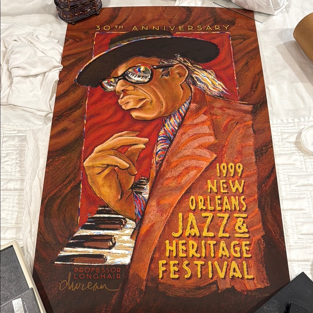 New Orleans Jazz & Heritage Festival Poster—1999 Professor Longhair—numbered